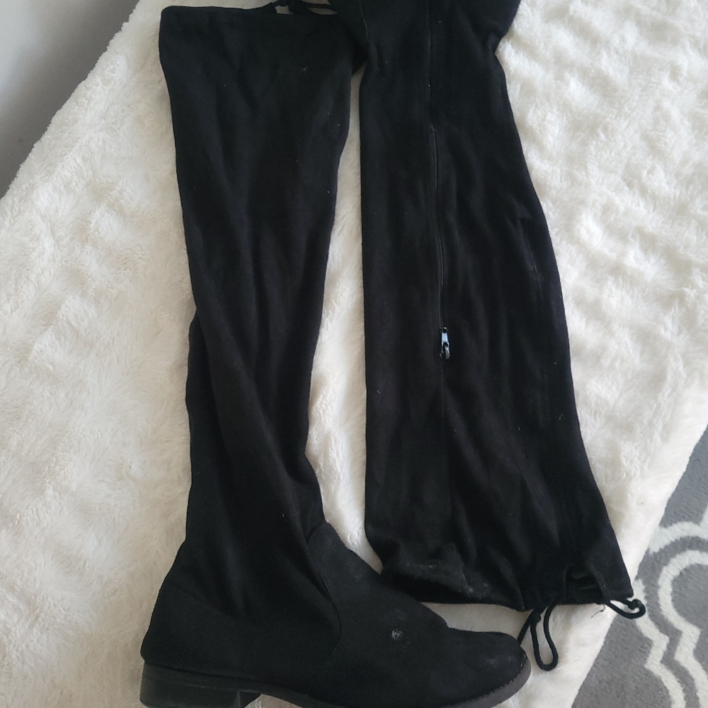 Knee high suede boots